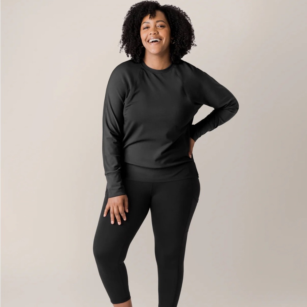 Kindred Bravely Black Long Sleeve Nursing Crewneck M